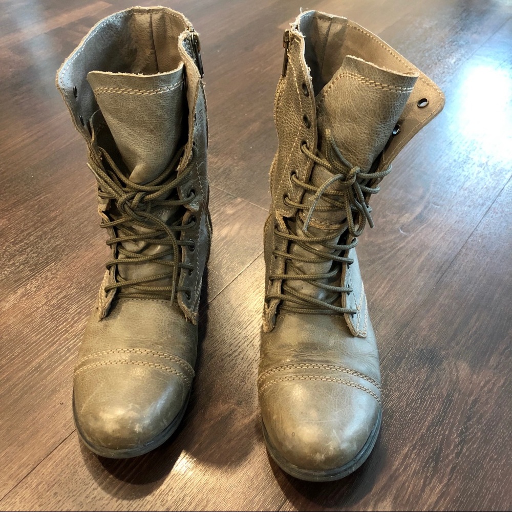 Steve Madden “Troopa” leather combat boots